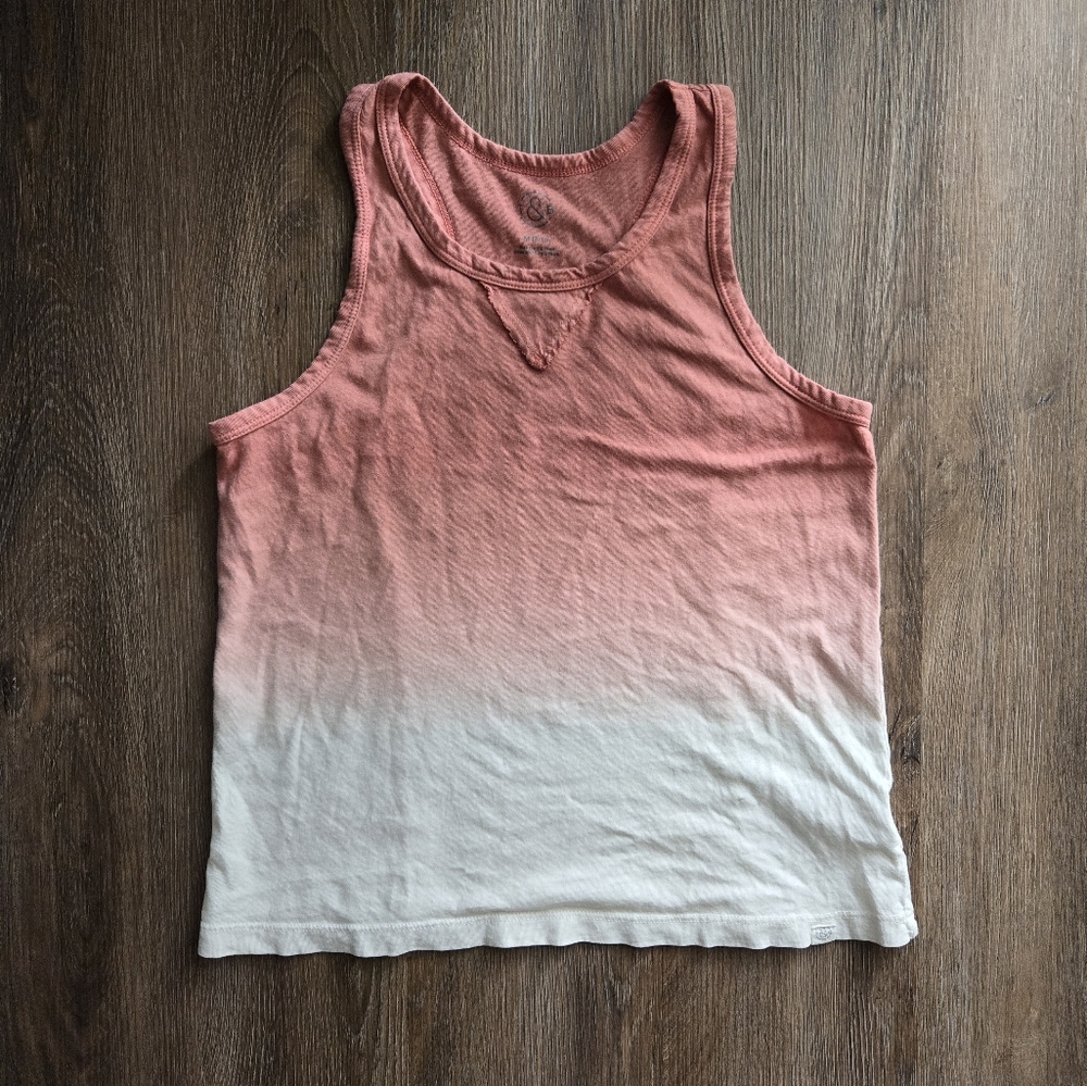 GUC Girls T&B Pink & White Fade  Super Soft Summer Tank Top, Size Medium